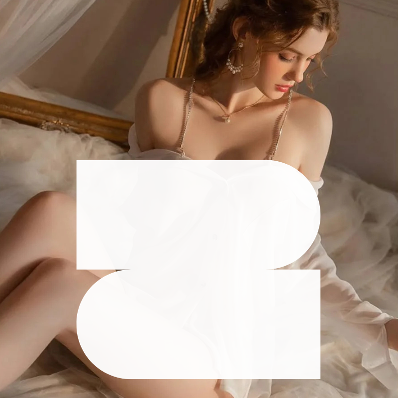 Luxurious Sheer White Button-Down Silk Sleepshirt